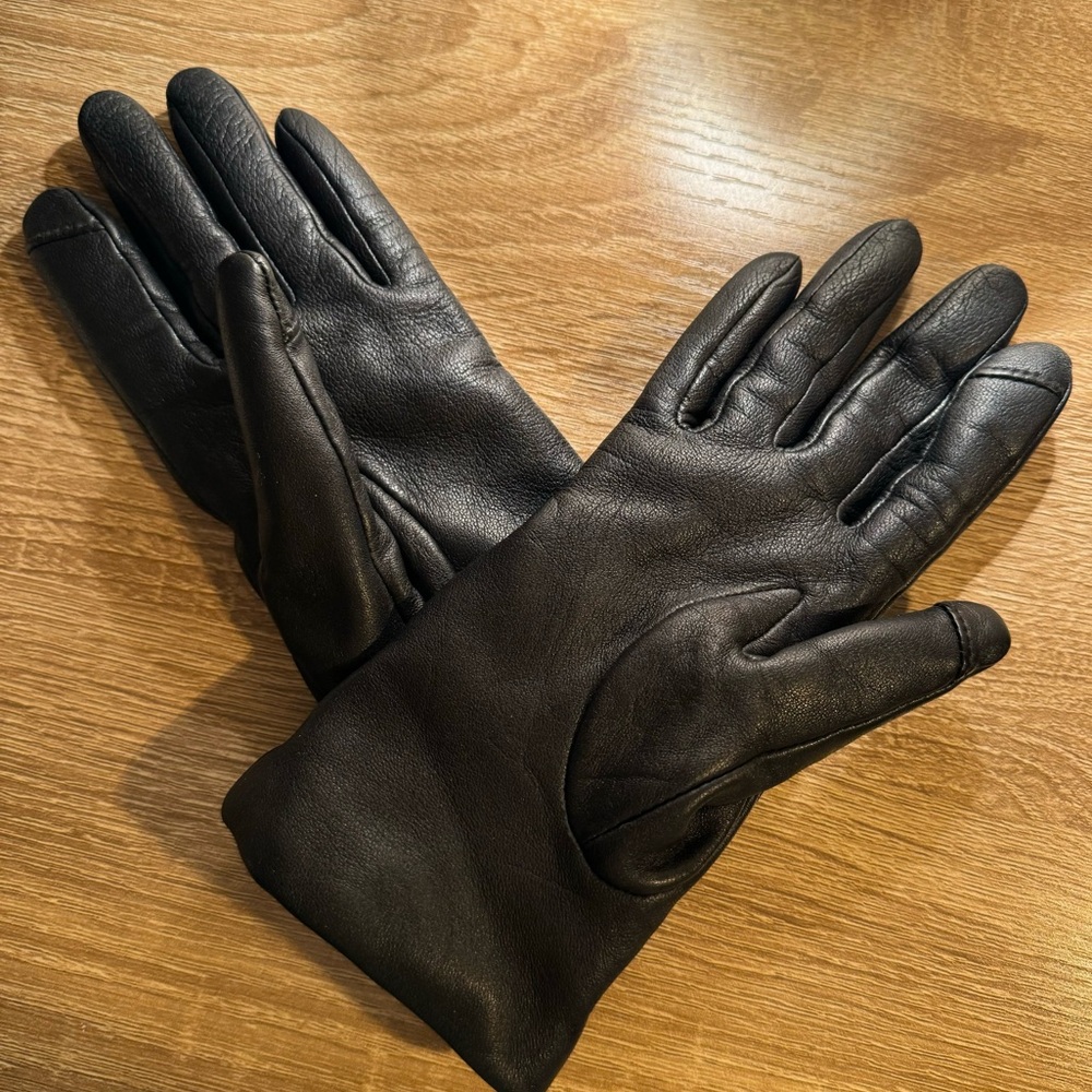 J.Crew Leather and Cashmere Gloves - Black